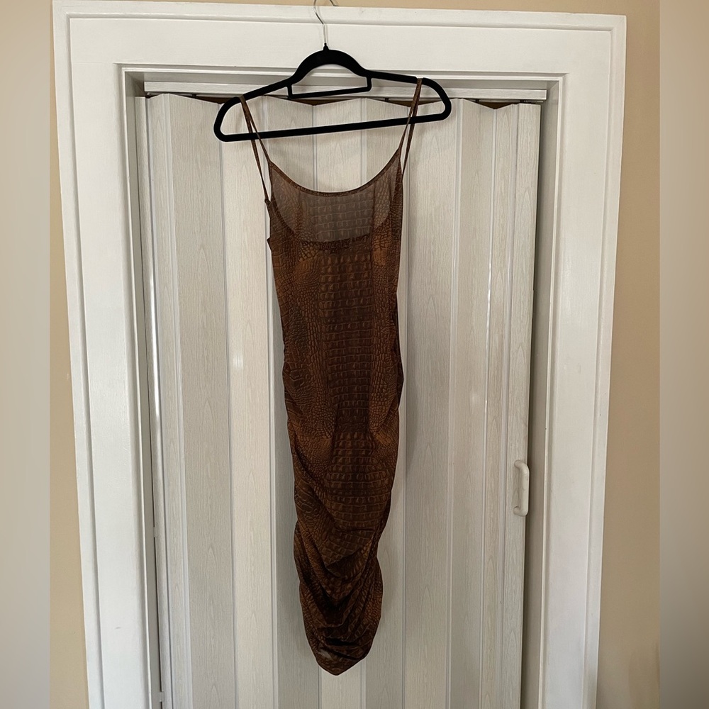 I.AM.GIA Textured Brown Dress